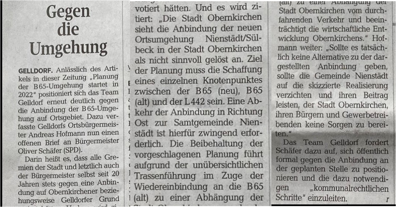 Artikel Gelldorf Schaumburger Nachrichten